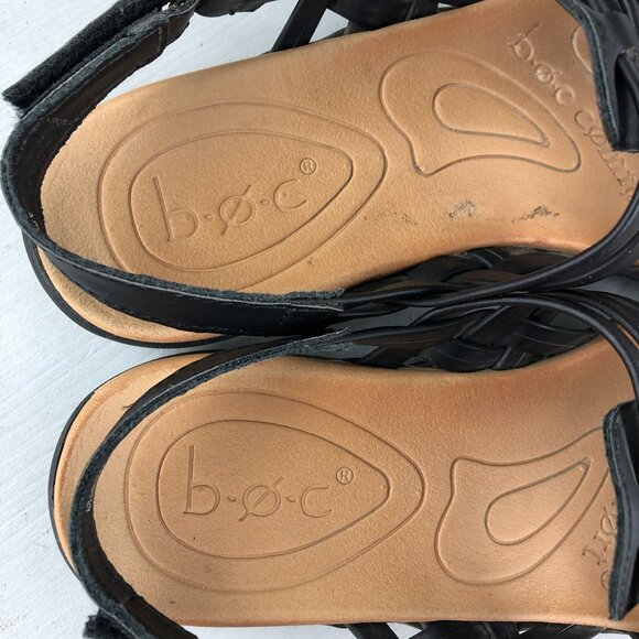 BOC Women's Size 7M Melva Black Faux Leather Open Toe Strappy Slingback Sandals - Picture 12 of 14